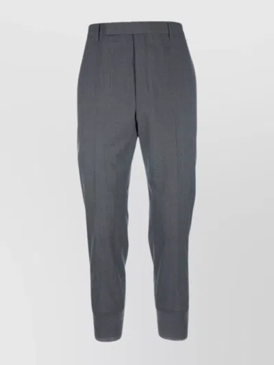 Prada Cropped Trousers With Belt Loops And Pockets In Gray
