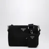 Prada Mens Black Re-nylon Leather And Recycled-nylon Shoulder Bag In Black