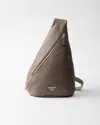 Prada Cross Leather Bag In Bambusgrau