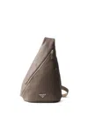 Prada Cross Leather Bag In Grey