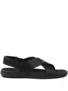 Prada Wide-strap Sandals With Secure Back Strap In 黑色