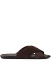 Prada Cross-strap Sandals In Brown