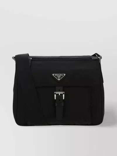 Prada Crossbody Bag Nylon Adjustable Strap In Black
