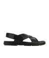 Prada Wide-strap Sandals With Secure Back Strap In Black