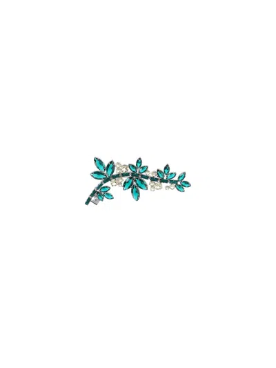 Prada Crystal Brooch In Green