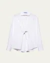 Prada White Poplin Shirt In Bianco