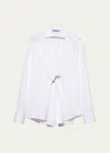 Prada Poplin Shirt In F0009 Bianco