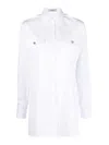 Prada Crystal-button White Cotton Shirt In White