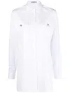 Prada Crystal-button White Cotton Shirt In White
