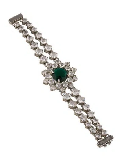 Pre-owned Prada Crystal Double Strand Bracelet, 7"