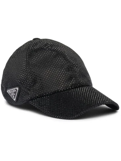 PRADA DUCHESSE CRYSTAL-EMBELLISHED BASEBALL CAP