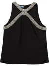 Prada Cady Embellished Tank Top In Black