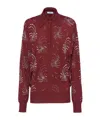 Prada Crystal-embellished Cashmere Polo Shirt In Red