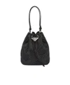 Prada Womens Black Crystal-embellished Mini Satin Shoulder Bag In Black