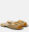 Prada Crystal-embellished Flat Sandals In Platino