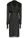 Prada Crystal-embellished Georgette Midi Dress In Black