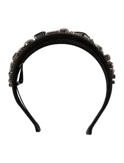 Pre-owned Prada Crystal Embellished Headband In Black