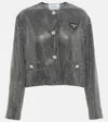 Prada Crystal-embellished Jacket In Ematite