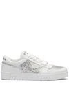 Prada Crystal-embellished Leather Sneakers In White