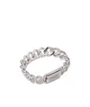 Prada Crystal-embellished Logo Bracelet In Gray