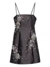 Prada Besticktes Minikleid Aus Seide Und Wolle In Gray