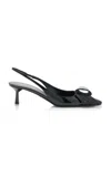 Prada 55 Slingback Pumps In Patent Leather In Black