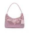 Prada Re-edition 2000 Crystal-embellished Mini Bag In Pink