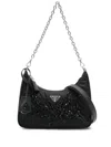 Prada Crystal-embellished Shoulder Bag In Schwarz