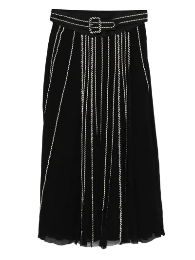 Prada Crystal-embellished Skirt In Black