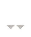 Prada Crystal-embellished Triangle Earrings In Yellow