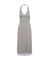 Prada Crystal-embellished Tulle Halterneck In Granite Ash