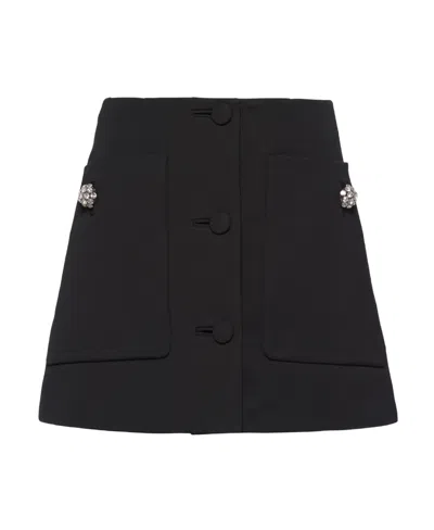 PRADA PRADA EMBELLISHED STRAIGHT HEM MINI SKIRT