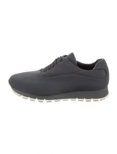 Pre-owned Prada Crystal Embellishments Athletic Sneakers In Grey