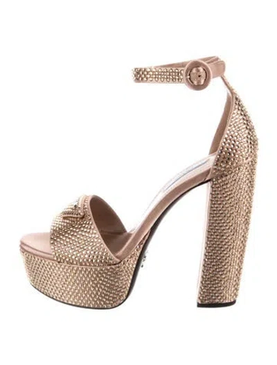 Pre-owned Prada Crystal Embellishments D'orsay Pumps