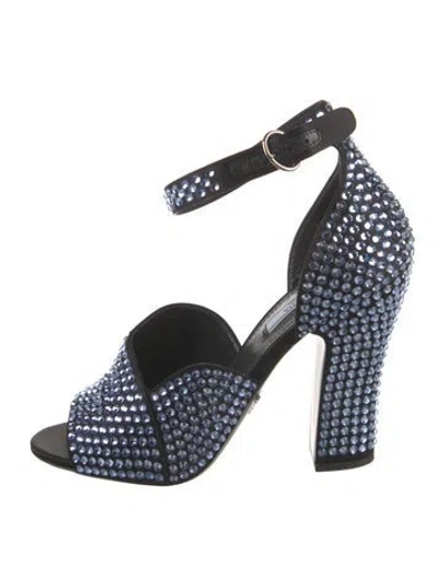 Pre-owned Prada Crystal Embellishments Sandals In Multi