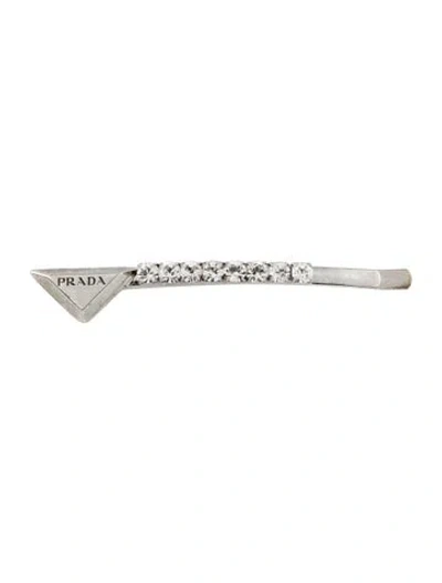 Pre-owned Prada Crystal Hairpin In Transparent