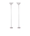 Prada Crystal Logo Rhinestone-embellished Dangle Earrings In White