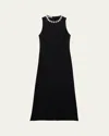 Prada Black Embroidered Sable Dress In F0002 Nero