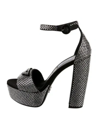 Pre-owned Prada Crystal Printed D'orsay Pumps In Multi