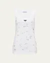 Prada Embellished Vest In Bianco