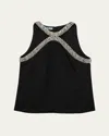 Prada Cady Embellished Tank Top In Nero