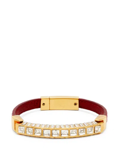 Pre-owned Prada Crystal-embellished Bracelet In Gold