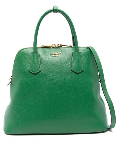 Prada Cuir Top-handle Bag In Green