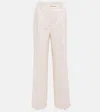 Prada Cupro High-rise Wide-leg Pants In Naturale