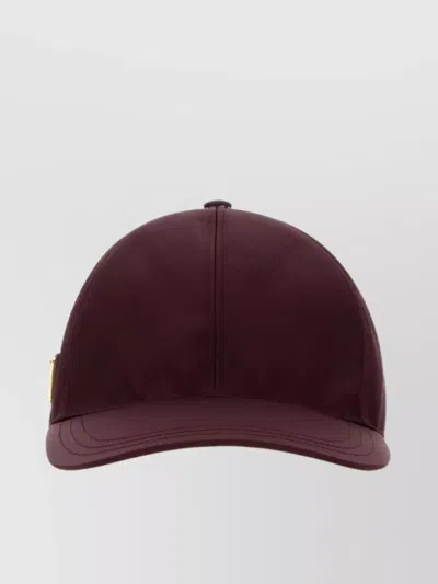 Prada Maroon Logo Baseball Hat In Burgundy