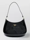 Prada Cleo Embossed-detail Shoulder Bag In Black
