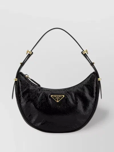 Prada Curved Shape Shoulder Bag With Adjustable Strap