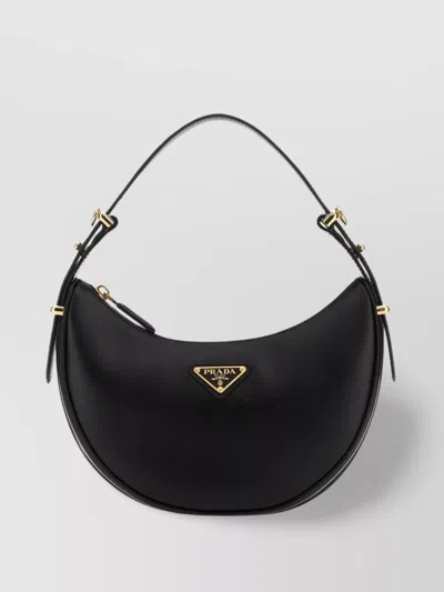 PRADA CURVED SHAPE TOP HANDLE GOLD-TONE HARDWARE HANDBAG