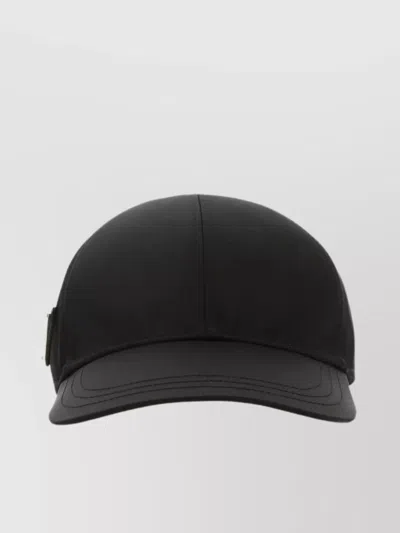Prada Recycled Polyamide Baseball Cap In Black