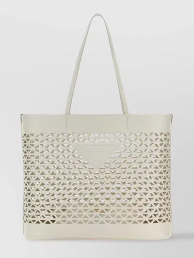 Prada Cut-out Design Leather Shopping Bag